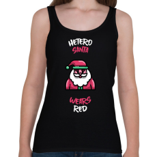PRINTFASHION HETERO SANTA WEARS RED - Női atléta - Fekete