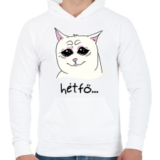 PRINTFASHION Hétfői fejem - Férfi kapucnis pulóver - Fehér férfi pulóver, kardigán