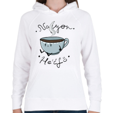 PRINTFASHION Hétfői kávé - Női kapucnis pulóver - Fehér női pulóver, kardigán