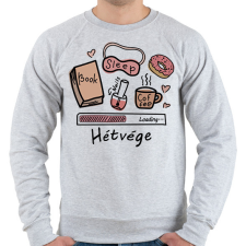 PRINTFASHION Hétvége Loading... - Férfi pulóver - Sport szürke férfi pulóver, kardigán