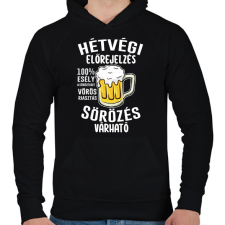 PRINTFASHION Hétvégi előrejelzés - Férfi kapucnis pulóver - Fekete férfi pulóver, kardigán