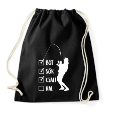 PRINTFASHION Hétvégi horgászat - Sportzsák, Tornazsák - Fekete tornazsák