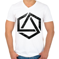 PRINTFASHION Hexagonal 3 - Férfi V-nyakú póló - Fehér férfi póló