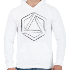 PRINTFASHION Hexagonal 4 - Férfi kapucnis pulóver - Fehér