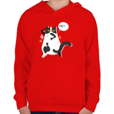 PRINTFASHION HEY - Gyerek kapucnis pulóver - Piros gyerek pulóver, kardigán