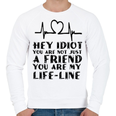 PRINTFASHION Hey idiot - Férfi pulóver - Fehér