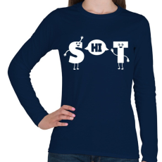 PRINTFASHION HI - Női hosszú ujjú póló - Sötétkék