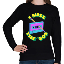 PRINTFASHION Hiányoznak a 80-as évek - Női pulóver - Fekete női pulóver, kardigán