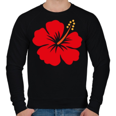 PRINTFASHION Hibiscus - Férfi pulóver - Fekete