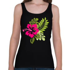 PRINTFASHION Hibiscus - Női atléta - Fekete női trikó