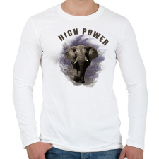 PRINTFASHION High Power - Férfi hosszú ujjú póló - Fehér férfi póló