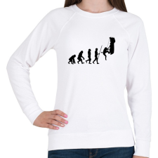 PRINTFASHION Hiking Evolution - Női pulóver - Fehér női pulóver, kardigán