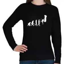 PRINTFASHION Hiking Evolution - Női pulóver - Fekete női pulóver, kardigán
