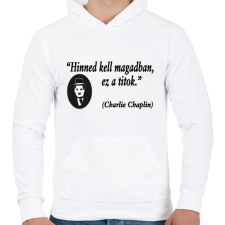 PRINTFASHION Hinned kell magadban! - Férfi kapucnis pulóver - Fehér férfi pulóver, kardigán