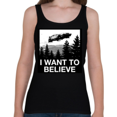 PRINTFASHION Hinni akarok - Vissza a jövőbe - Női atléta - Fekete