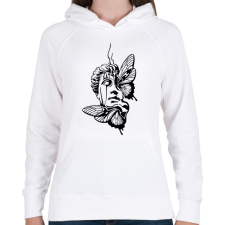 PRINTFASHION Hipe - Női kapucnis pulóver - Fehér női pulóver, kardigán