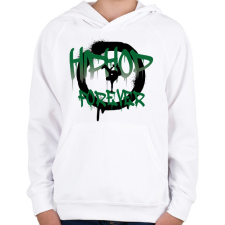 PRINTFASHION Hiphop forever - Gyerek kapucnis pulóver - Fehér gyerek pulóver, kardigán