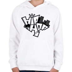 PRINTFASHION hiphop - Gyerek kapucnis pulóver - Fehér