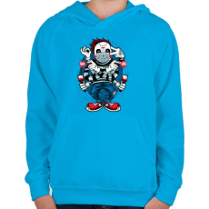 PRINTFASHION Hipno Jason - Gyerek kapucnis pulóver - Azúrkék