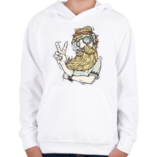 PRINTFASHION Hippie - Gyerek kapucnis pulóver - Fehér gyerek pulóver, kardigán