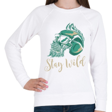 PRINTFASHION Hipster 01 - Stay Wild - Női pulóver - Fehér női pulóver, kardigán