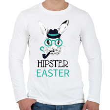 PRINTFASHION Hipster Easter - Férfi hosszú ujjú póló - Fehér férfi póló
