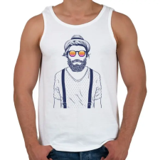 PRINTFASHION Hipster - Férfi atléta - Fehér atléta, trikó