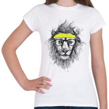 PRINTFASHION Hipster lion - Női póló - Fehér női póló