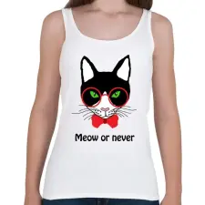 PRINTFASHION Hipster macska  - Női atléta - Fehér női trikó