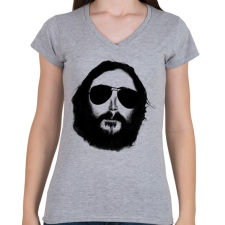 PRINTFASHION hipster - Női V-nyakú póló - Sport szürke női póló