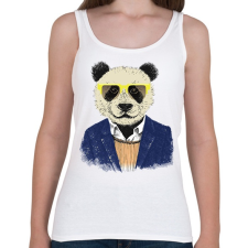 PRINTFASHION Hipster Panda - Női atléta - Fehér női trikó