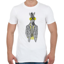 PRINTFASHION Hipster Zebra - Férfi póló - Fehér férfi póló