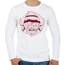 PRINTFASHION Hipszter Bika - Férfi hosszú ujjú póló - Fehér férfi póló