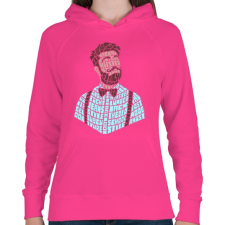 PRINTFASHION Hipszter - Női kapucnis pulóver - Fukszia női pulóver, kardigán