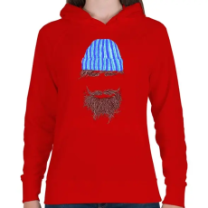 PRINTFASHION Hipszter - Női kapucnis pulóver - Piros