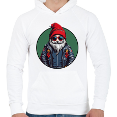 PRINTFASHION Hipszter Télapó - Férfi kapucnis pulóver - Fehér
