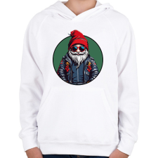 PRINTFASHION Hipszter Télapó - Gyerek kapucnis pulóver - Fehér gyerek pulóver, kardigán