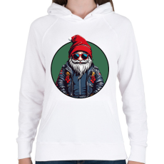 PRINTFASHION Hipszter Télapó - Női kapucnis pulóver - Fehér