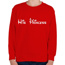 PRINTFASHION His Princess fehér - Gyerek pulóver - Piros gyerek pulóver, kardigán