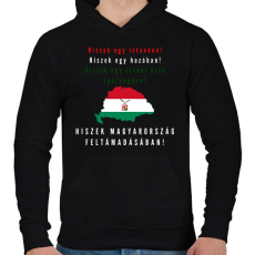 PRINTFASHION HISZEK EGY MINTA - Férfi kapucnis pulóver - Fekete