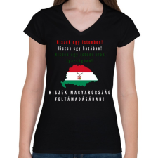 PRINTFASHION HISZEK EGY MINTA - Női V-nyakú póló - Fekete női póló