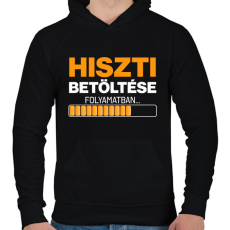 PRINTFASHION hiszti betöltése folyamatban - Férfi kapucnis pulóver - Fekete