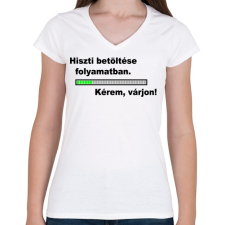 PRINTFASHION Hiszti betöltse folyamatban... - Női V-nyakú póló - Fehér női póló