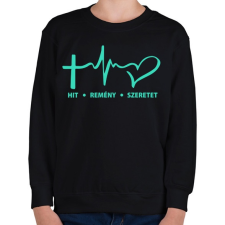 PRINTFASHION Hit, remény, szeretet - Gyerek pulóver - Fekete gyerek pulóver, kardigán