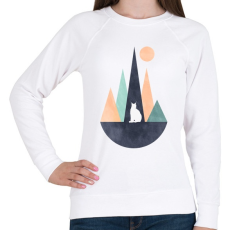 PRINTFASHION Hiúz és hegyek 1 - Női pulóver - Fehér