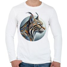 PRINTFASHION Hiúz - Férfi hosszú ujjú póló - Fehér férfi póló