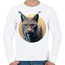 PRINTFASHION Hiúz - Férfi pulóver - Fehér férfi pulóver, kardigán