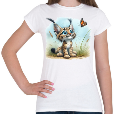 PRINTFASHION Hiúz pillangóval - Női póló - Fehér