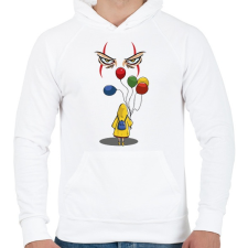 PRINTFASHION Hív a bohóc - Férfi kapucnis pulóver - Fehér férfi pulóver, kardigán