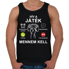 PRINTFASHION Hív a játék mennem kell - Férfi atléta - Fekete